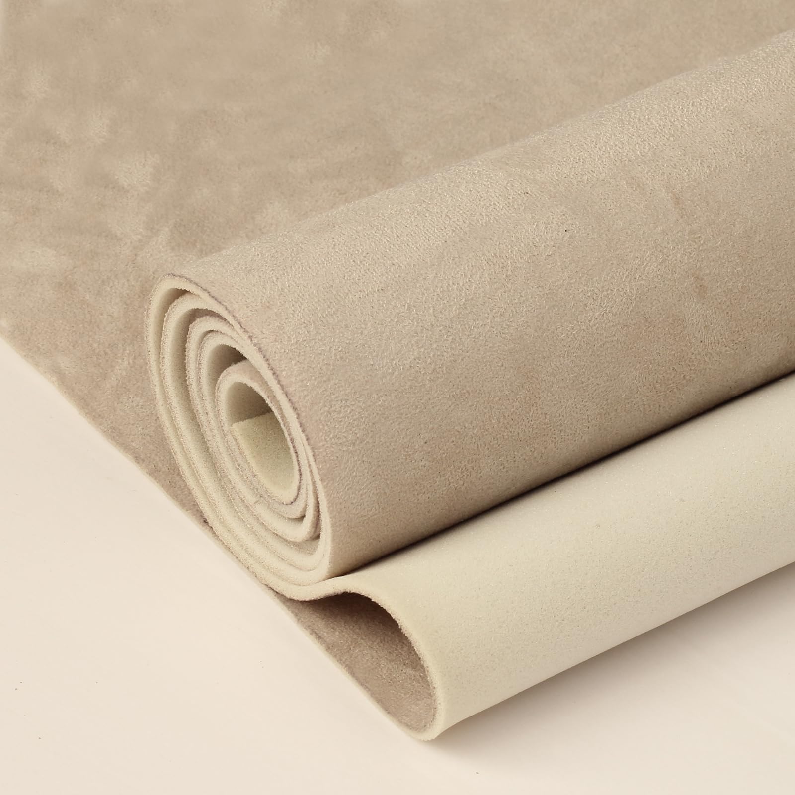 Suede Auto Headliner Fabric 96" L × 60" W with Foam Backing - Beige Interior Replacement Material for Car/Truck/SUV/RV Roof, Tube Packaging - Home Repair/DIY Headliner Material
