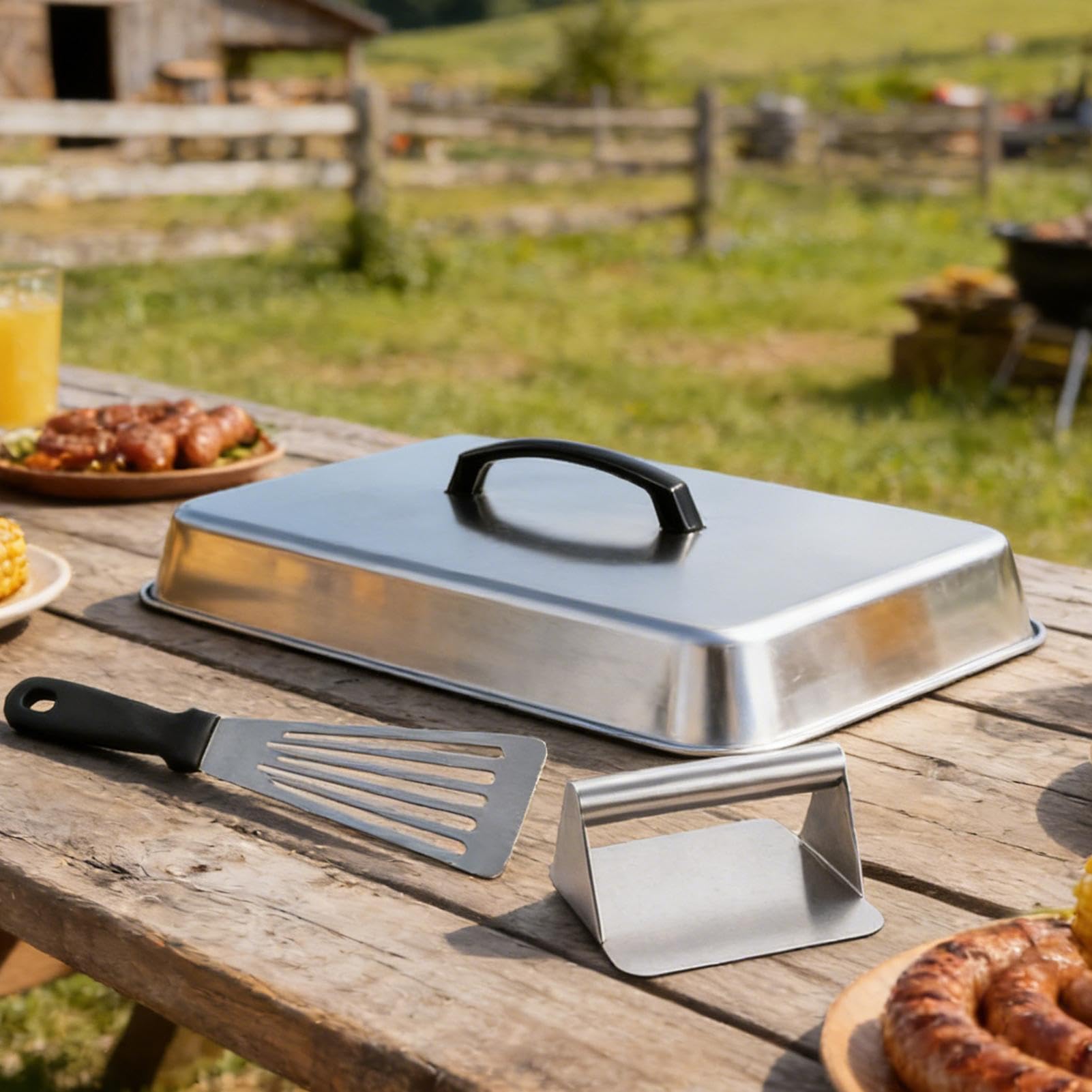 Kopuła do smażenia prostokątna pokrywka grillowa ze stali nierdzewnej