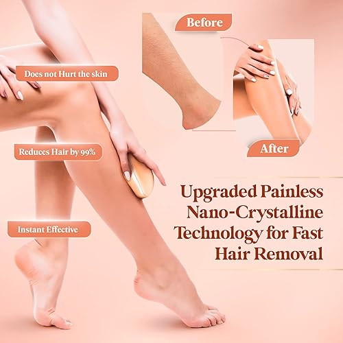 Miniatura 3 de Borrador de pelo de cristal mejorado para depilación, removedor de pelo de cristal para hombres y mujeres, removedor de pelo de cristal mágico con