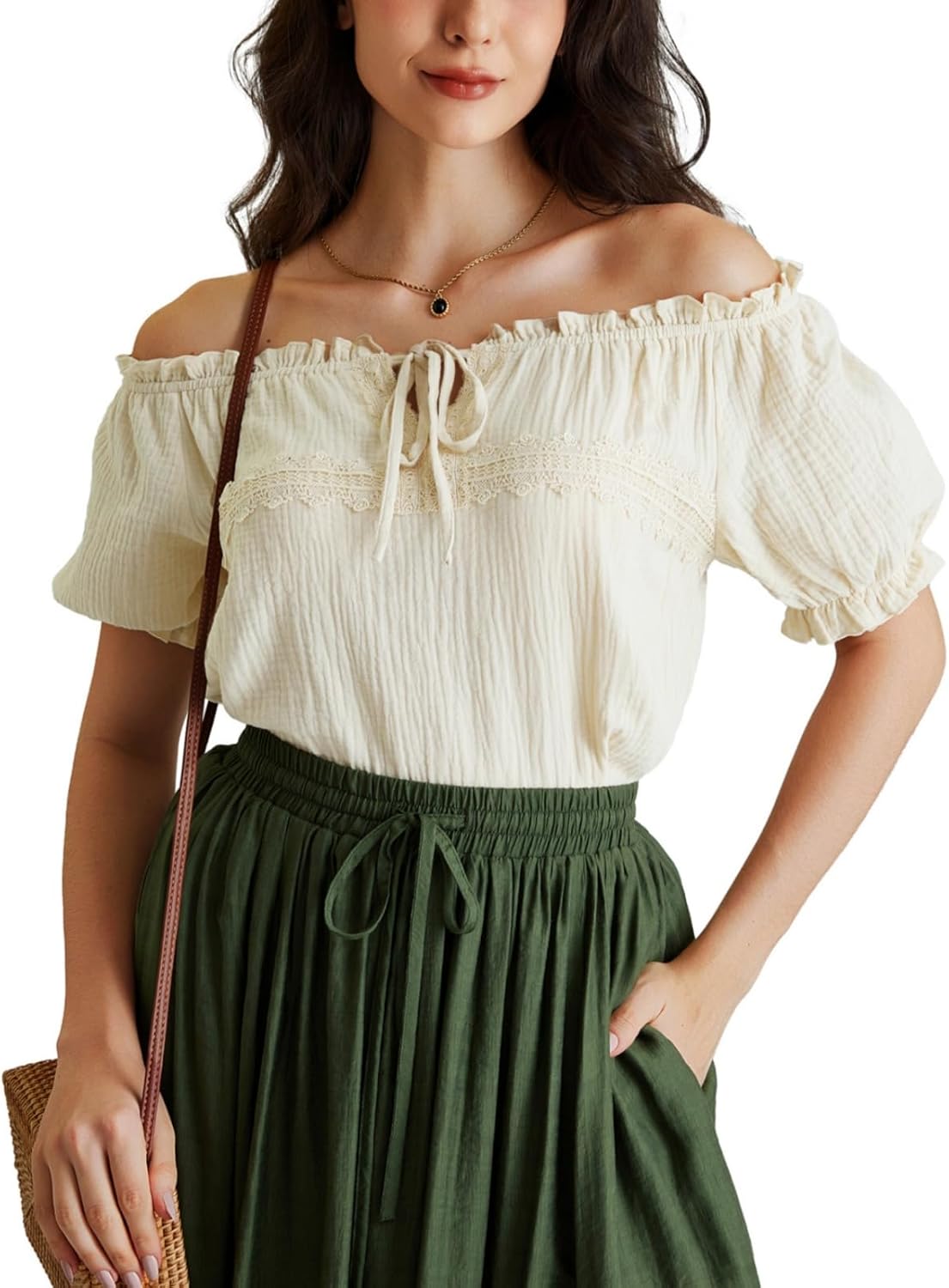 Scarlet Darkness Renaissance Shirt Women Summer Crew Neck Short Sleeve Peasant Tops