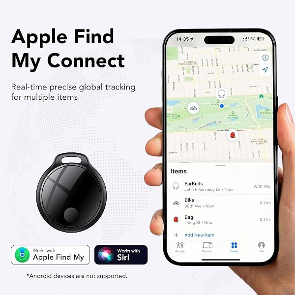 Air Traceur Tag Lot de 4 : Compatible avec Apple Find My (iOS Uniquement), Alarme sonore de 120 DB, Batterie remplaçable, étanche IP68, Localisateur de clés, Bagages, Sacs à Main, Portefeuilles - 2
