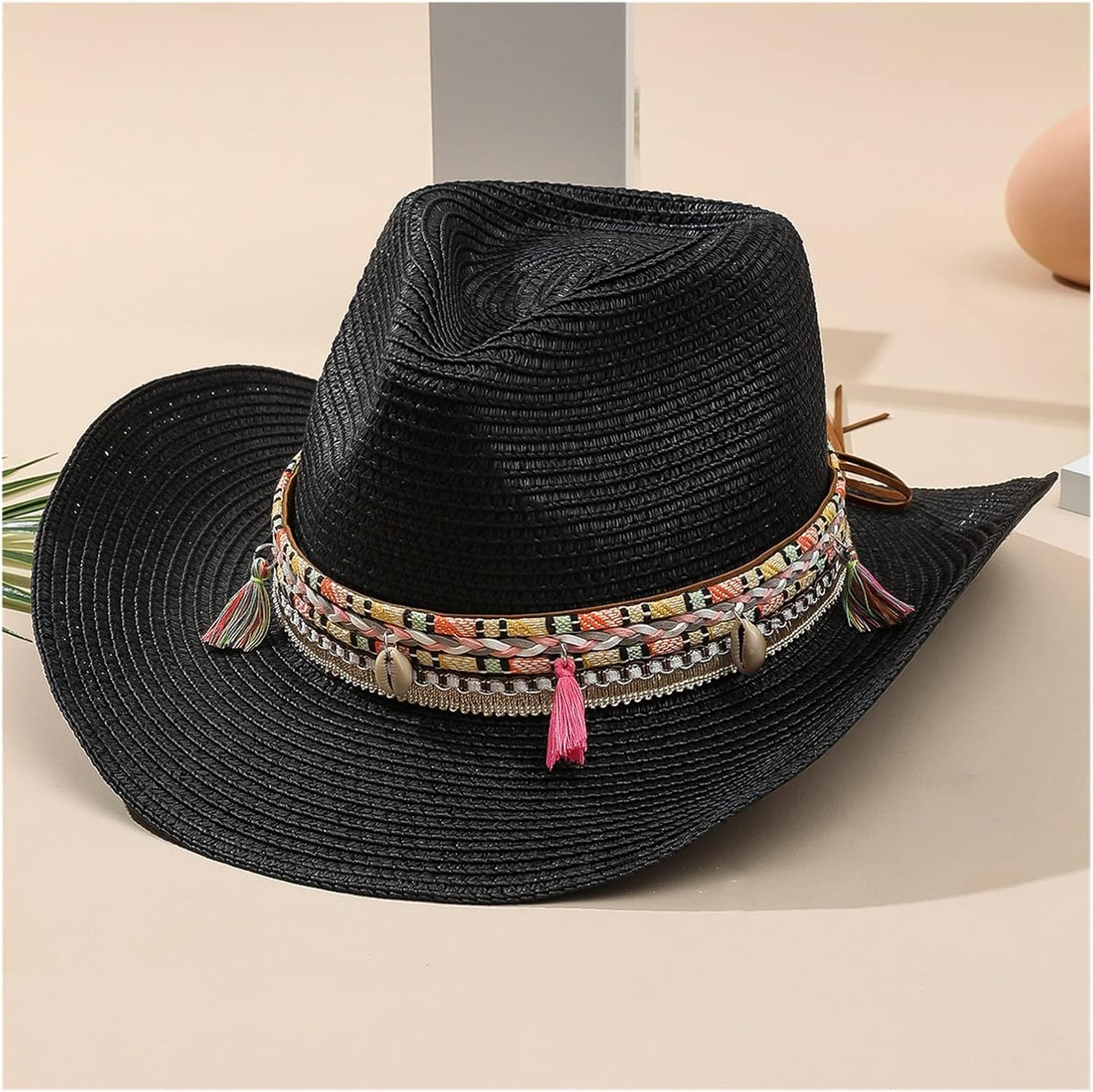 JSEIAJB Cowboy hat Soft Walk Along The Beach hat Hat Ladies UV Protection hat Sun Hat(C)