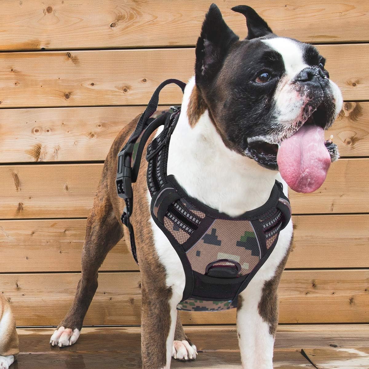 Vovodog Dog Harness No-Pull Pet Harness, Adjustable Outdoor Walking Pet Reflective Oxford Soft Vest with 2 Metal Rings and Handle Easy Control for Small Medium Large Dogs