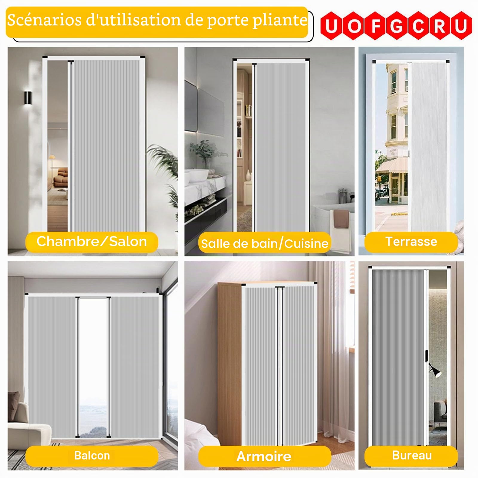 Porte Pliante accordéon de 200 cm de Hauteur, kit de Porte coulissante Invisible de 100, 90, 80, 70, 60 cm de Largeur, Portes intérieures sur Mesure(White-W×H:80×200cm)