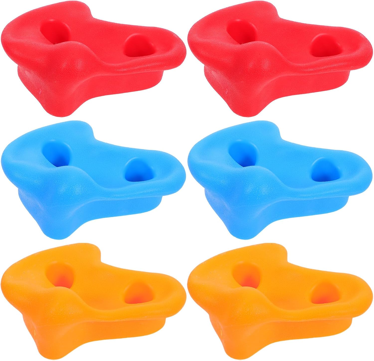 HOMSFOU 6pcs Rock Climbing Holds Set, Thickened Multi-Color Indoor and Outdoor Playground Climbing Attachments, Sturdy Wall Grips for Climber Training and Home Use