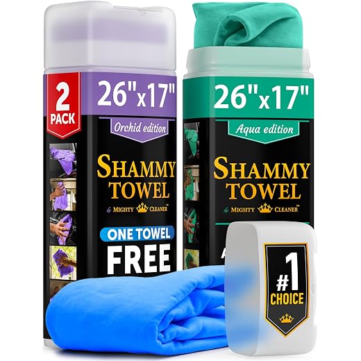 Premium Shammy Cloth for Car Drying – 2pk+1 Free – 26"x17" – Soft Chamois