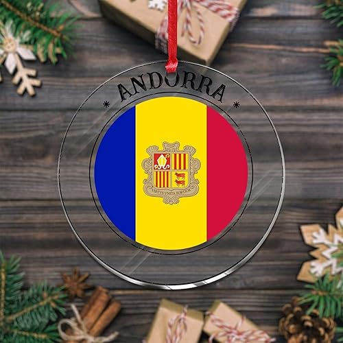 Miniatura 2 de Adornos de Navidad acrílicos transparentes de 3 pulgadas 2022 Andorra adornos personalizados para árbol de Navidad festividades decoración del hogar