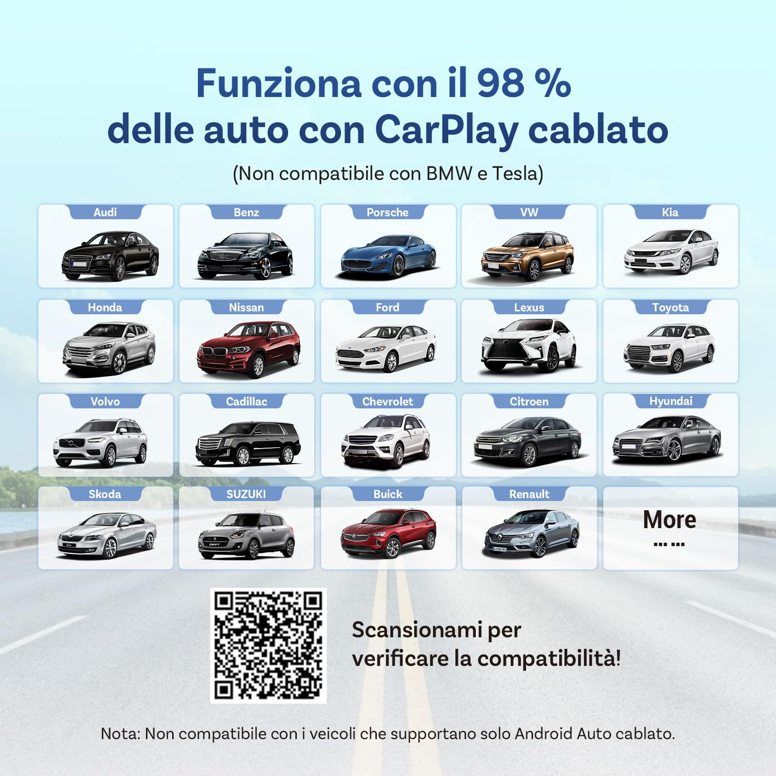 OTTOCAST Play2Video Ultra, 2026 Adattatore Wireless CarPlay & Android Auto con Netflix/YouTube/IPTV/Prime Video integrati, Box AI di Android 12.0 per veicoli con CarPlay cablato di fabbrica