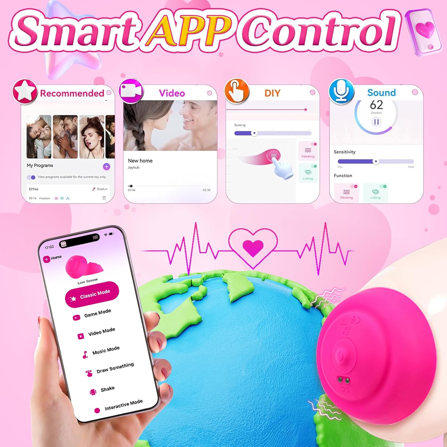 Nipple Toys Vibrator for Women with Remote Control, Nipple Clamps Sucking with 10 Vibrating Modes, Remote Control Nipple Toy for Women Couples, Adult Sex Toys for Couples