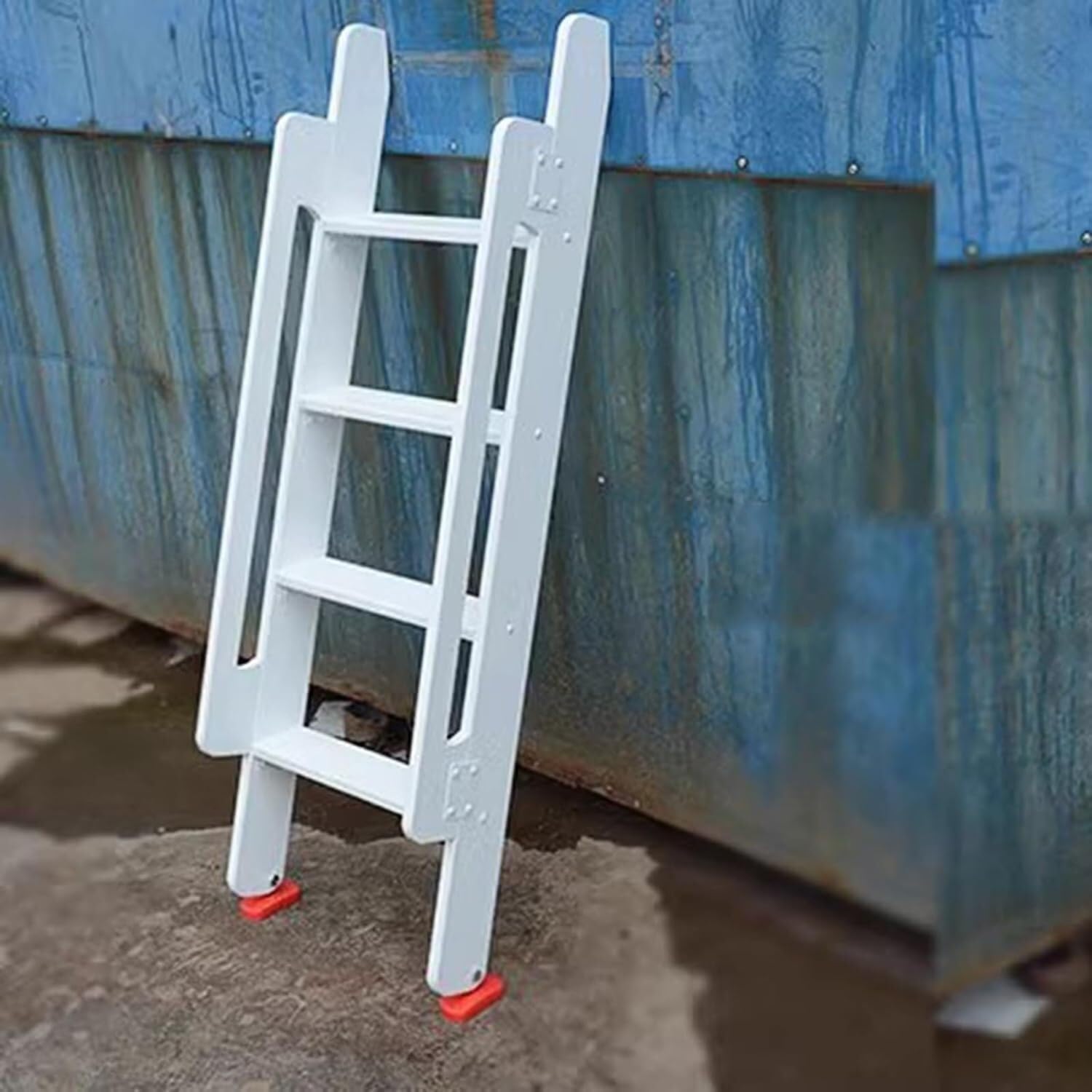 Wood Bunk Bed Step Ladder Multi-Function Floor-Standing Ladder with Safety Handrail(150cm/59)