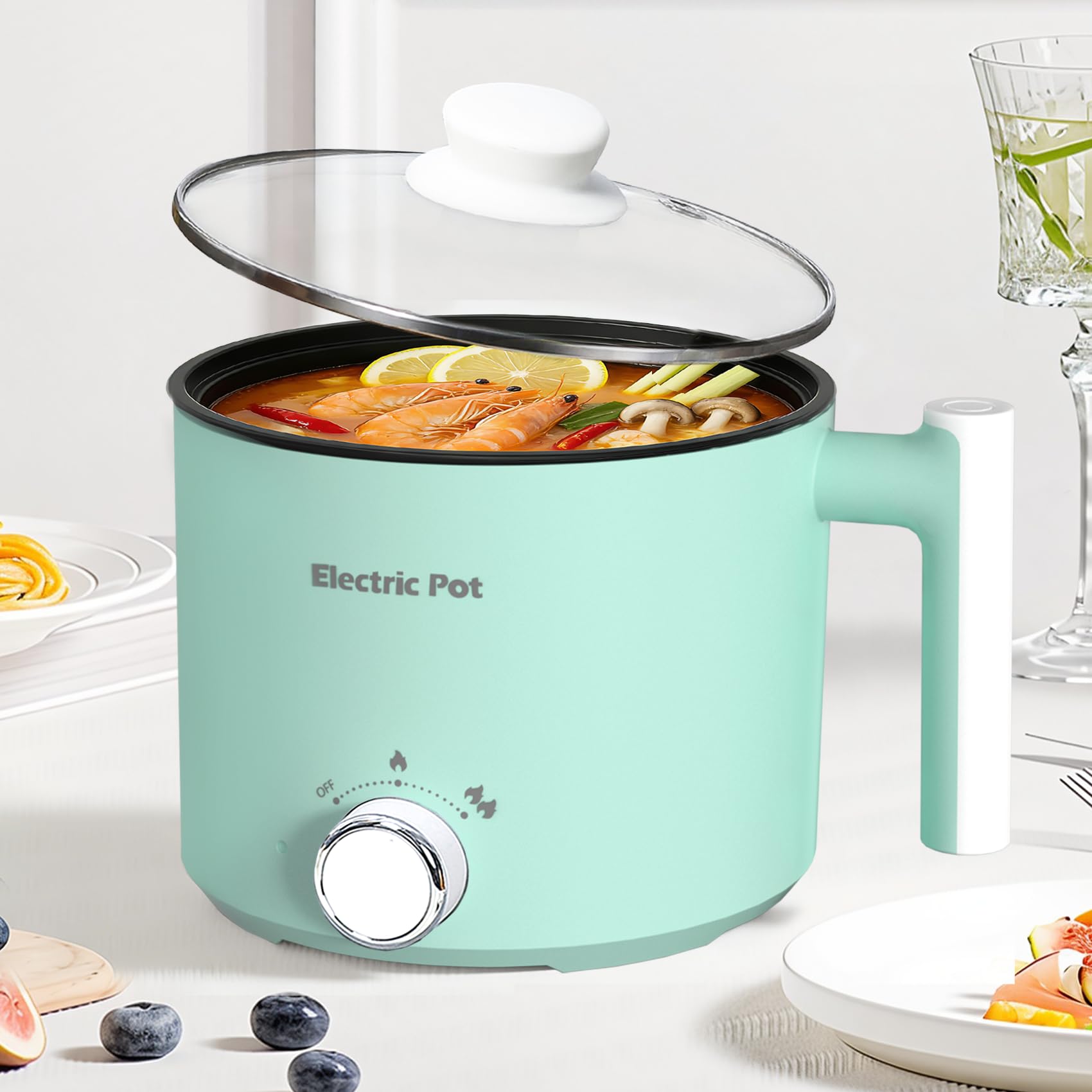KERZION Electric Hot Pot :1.5L Mini Ramen Cooker - hot pots | Mubboo