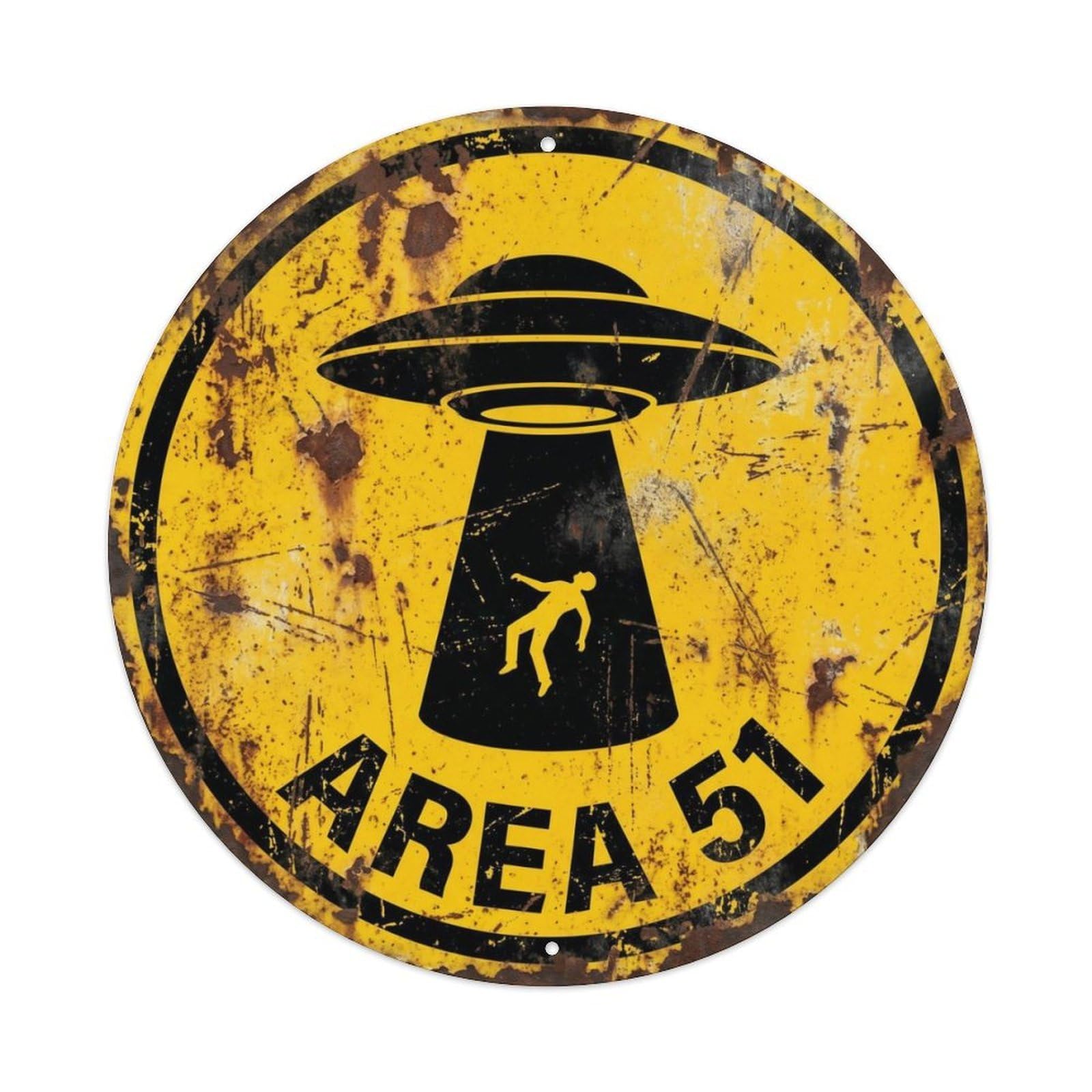 Alien Area 51 UFO AbductionMetal Tin Sign