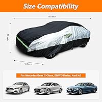 Vista 2 de Funda Universal para Sedán Compatible con Mercedes-Benz Clase C, BMW Serie 3, Audi A3, Impermeable para Todo Clima Resistente Anti-UV Resistente al