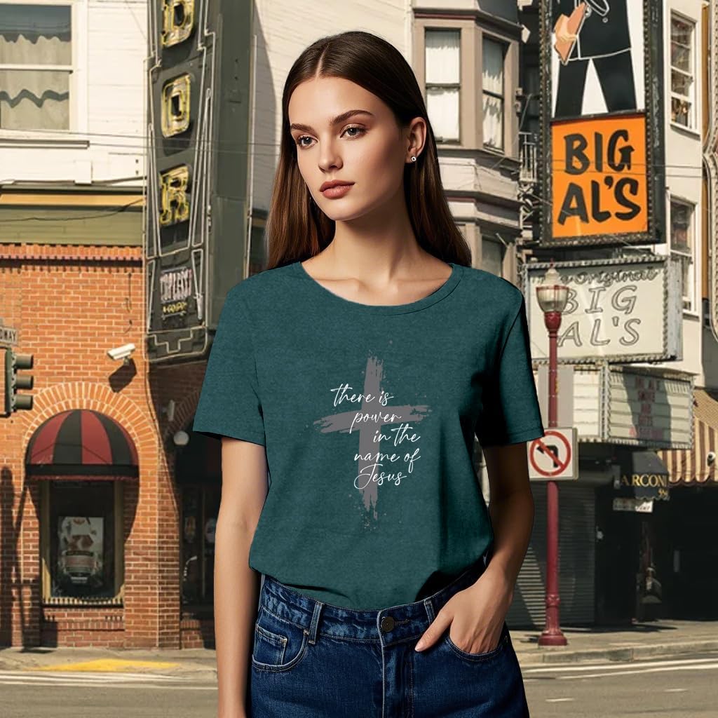 Jesus Shirts for Women Christian Love Like Jesus T-Shirt Faith Religious Tees - Image 4