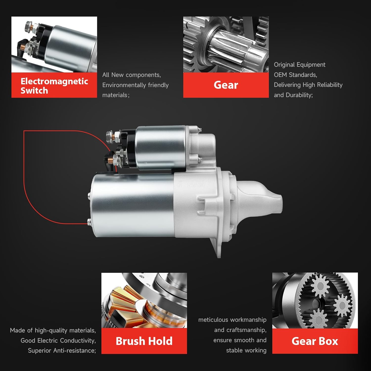 New Starter Replacement for Hummer H3 2007 3.7L, Buick Rainier 2006-2007 4.2L, Gmc Canyon 2007 2.9L 3.7L, Envoy XL 2006, Chevy Colorado Isuzu i-370 i-290 L5 L4 3.7L 2.9L, 06 Trailblazer EXT Ascender