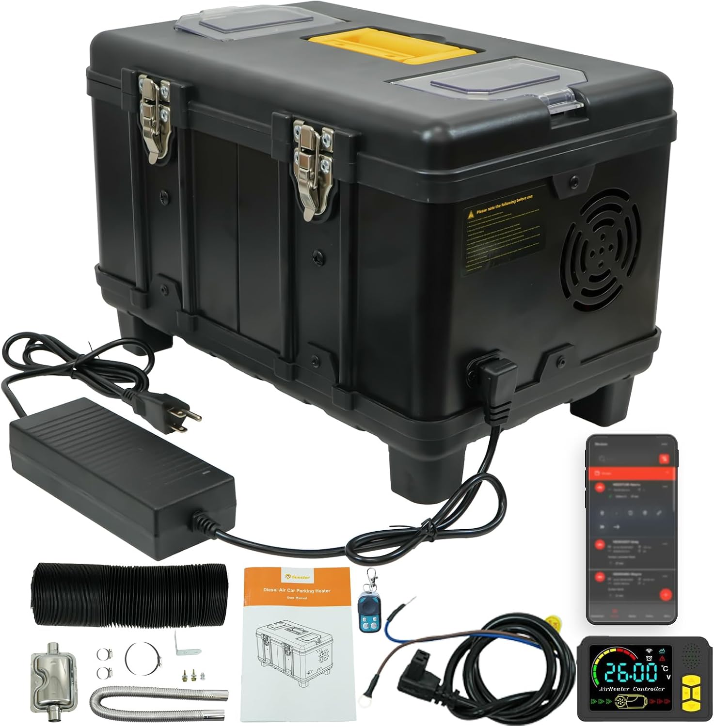 8KW Diesel Heater, Portable Diesel Air Heater12V/24V with Remote APP Control and LCD Low Noise Fast Heating for Truck RV Camper Van Boat Garage Tent