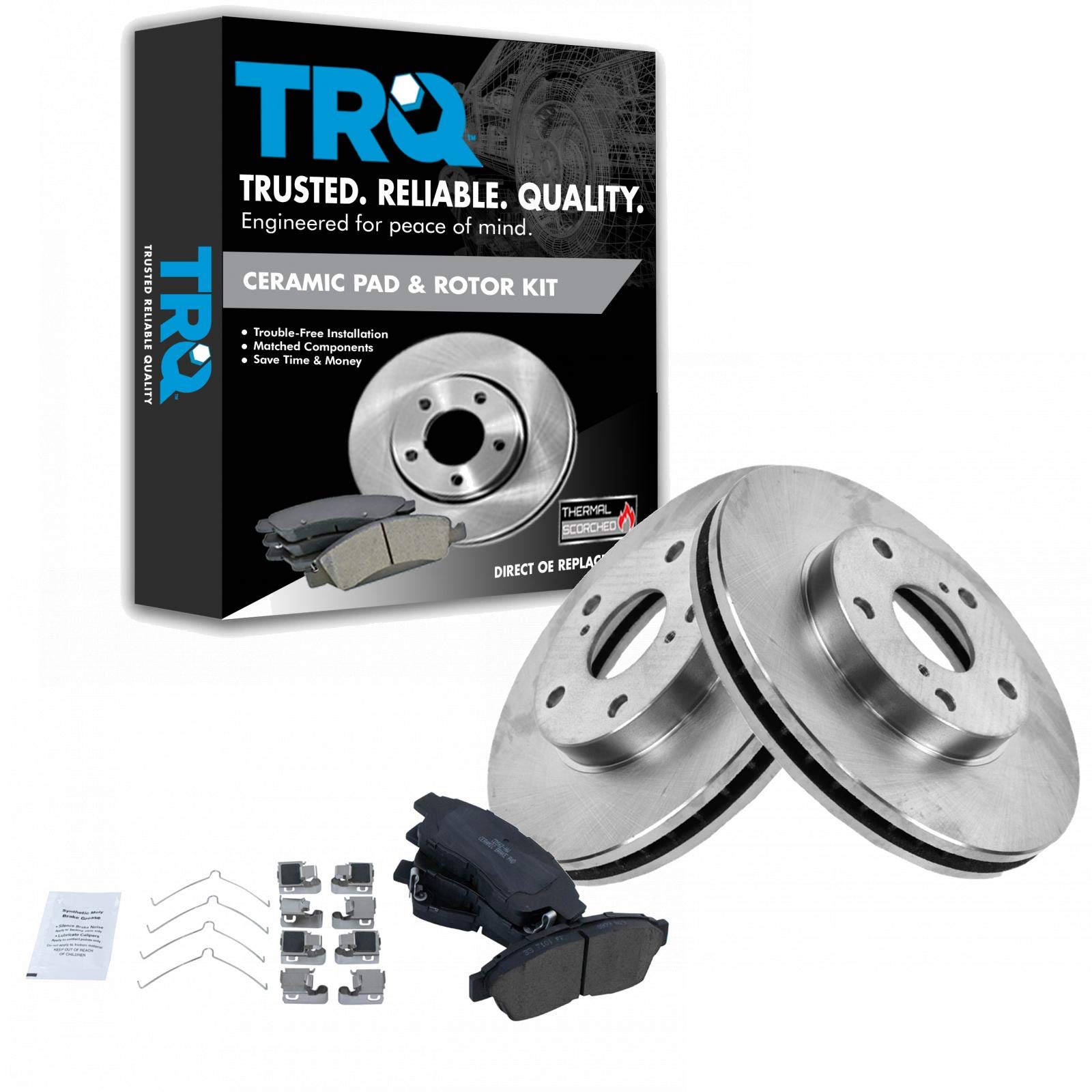 Photo 1 of TRQ Front Posi Ceramic Brake Pad & Rotor Kit Set for 92-01 Camry 2.2L