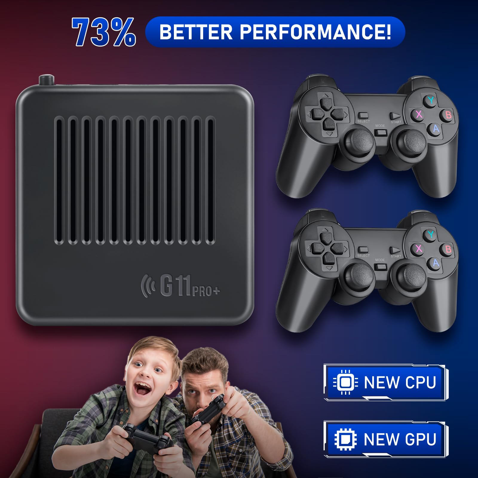 Retrowave G11 Pro, console di gioco G11 Pro 4k + 256 GB con doppio controller wireless 2,4 g, oltre 100.000 giochi Plug & Play, 60 emulatori integrati (256 G)