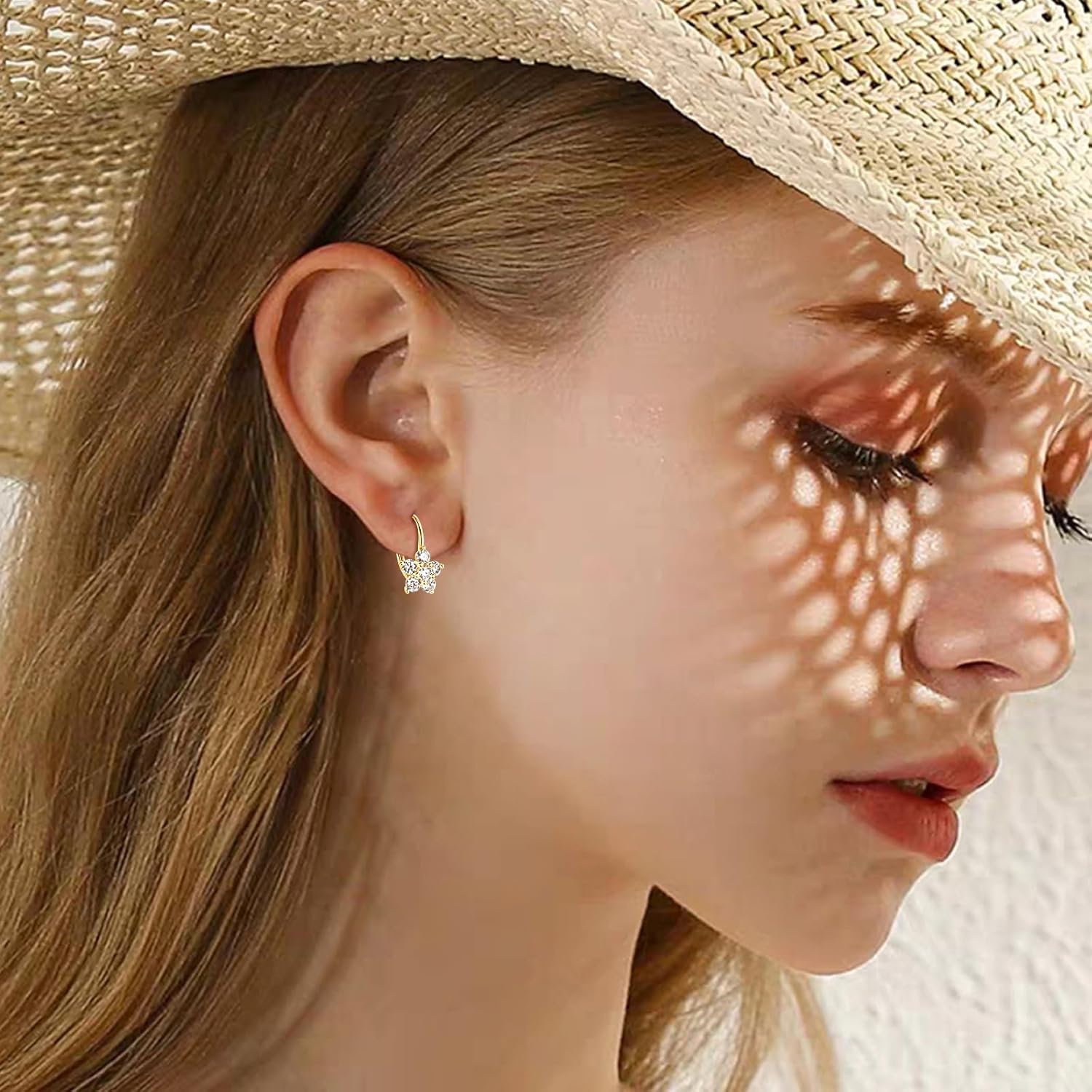 Moissanite Earrings for Women, 925 Sterling Silver 1.2ct D Color Brilliant Round Cut Moissanite Hoop Huggie Earring, Hypoallergenic Leverback Drop Dangle Earrings Christmas Birthday Jewelry Gifts - Image 2