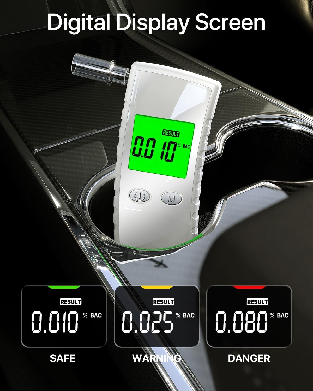 2026 Etilometro Portatile Certificato, Alcol Test con Display Digitale LCD, Etilometro Portatile per Uso Domestico, Etilometro Professionale con 10 Alkoholmessgerät