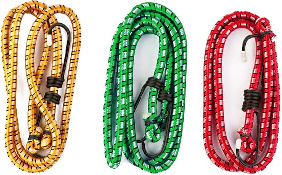 Wideskall 6 Pieces 30" inch Extra Long Bungee Cords with Hooks, Assorted Color