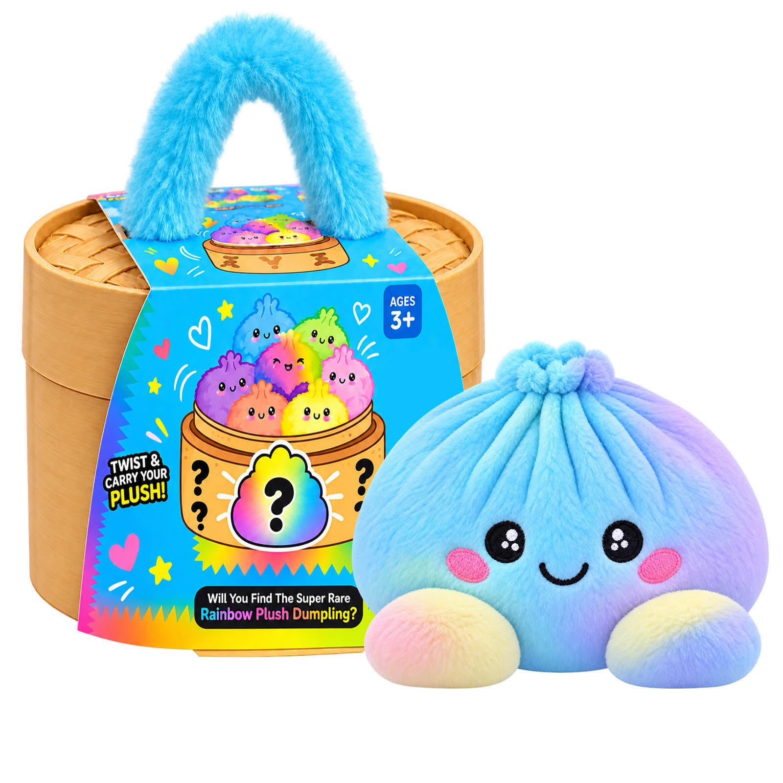 Plush Dumpling Mystery Squishy Bao Bun with Steamer Blind，Blue — image 1