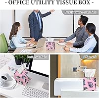 Vista 7 de Decorative Tissue Box Cover Square - Retro Camera Pink Print Leather Cube Tissue Box Holder Paper Case, Organizer Dispenser for Modern Home &