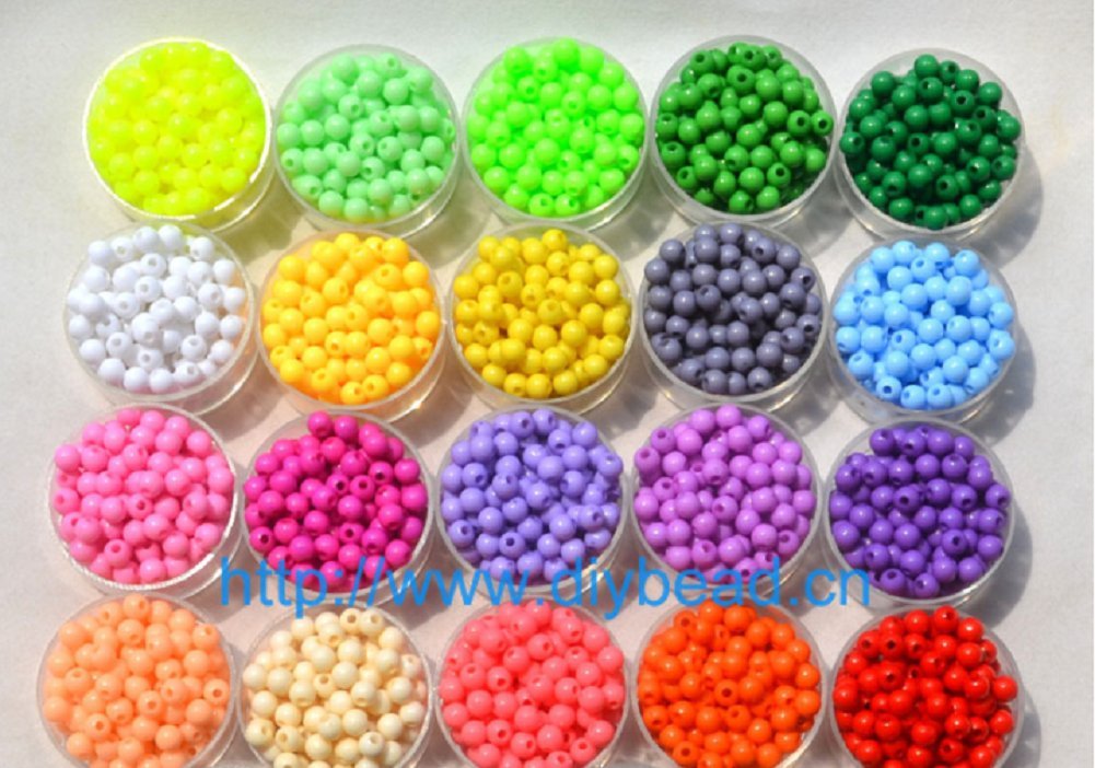 Lingduan 2000 pieces of bulk plastic rainbow opaque mixed color pony beads handmade jewelry beadsï¼ˆBox packingï¼‰