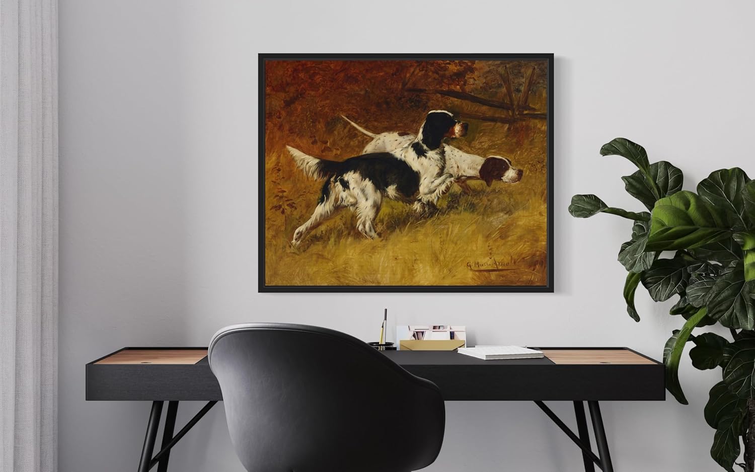 Hunting Dogs Poster Art Print - Animal Painting Wildlife Artwork Wall Art for Bedroom Bathroom Living Room Decor 117 (Hunting Dogs, 16 x 20 inches, Unframed)