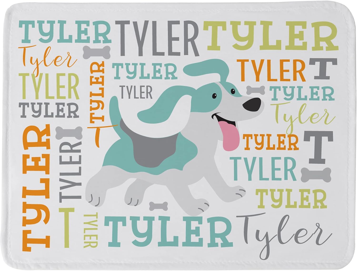 Let's Make Memories Personalized Cute As Can Be Baby Blanket - Welcome Newborn - Celebrate New Baby - Cozy Blanket - for Nursery - Dog Design - Customize Initial, Name - 30" Wx40 L