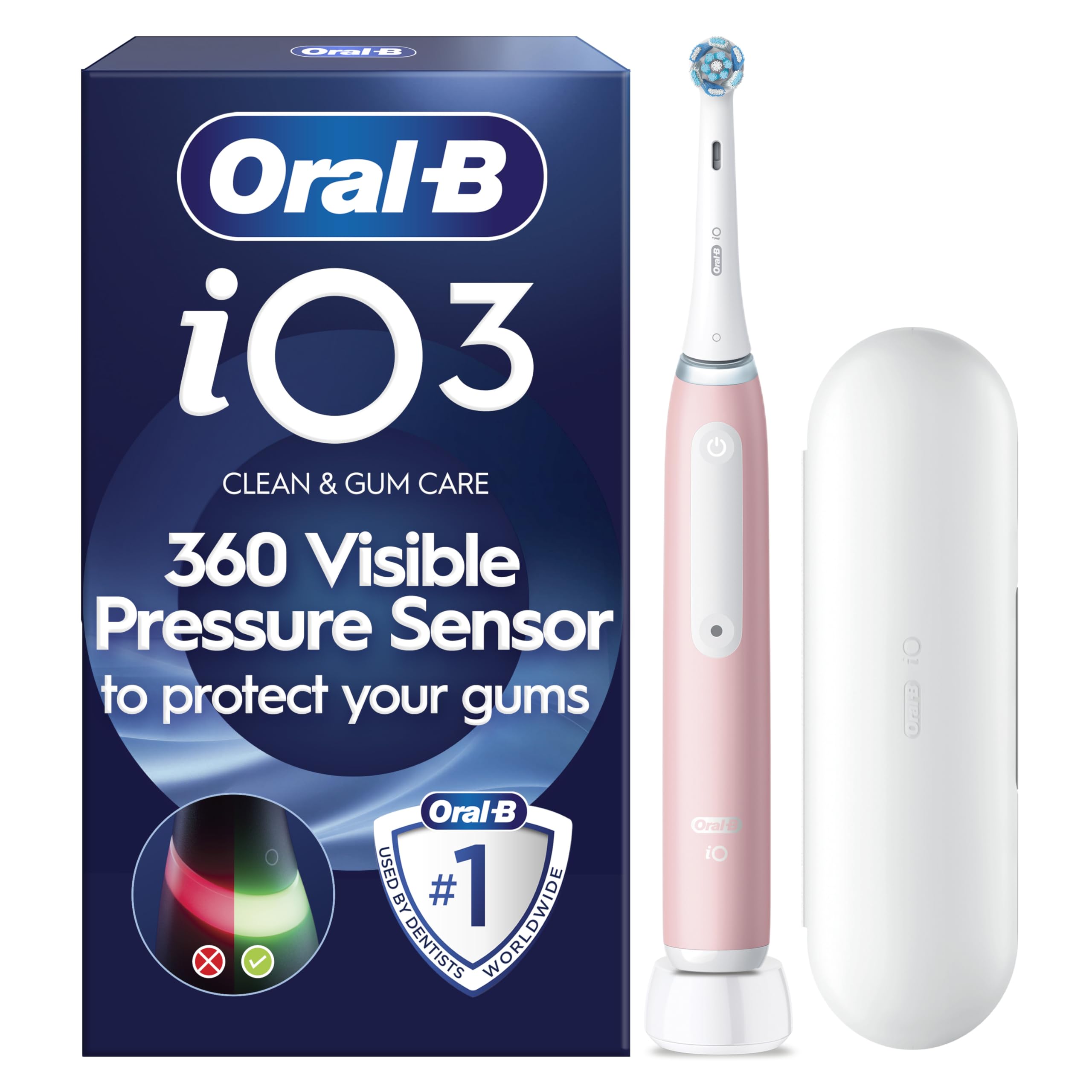 Oral-B iO Series 3 | Blush Pink Electric Toothbrush + Travel Case Gift Edition