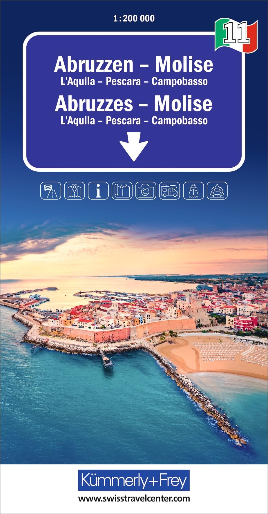 Abruzzo / Molise (11): Mit L'Aquila, Pescara und Compobasso. Inkl. Stadtpläne, Ortsverzeichnis und Reiseinformationen (Regional maps - Italy)