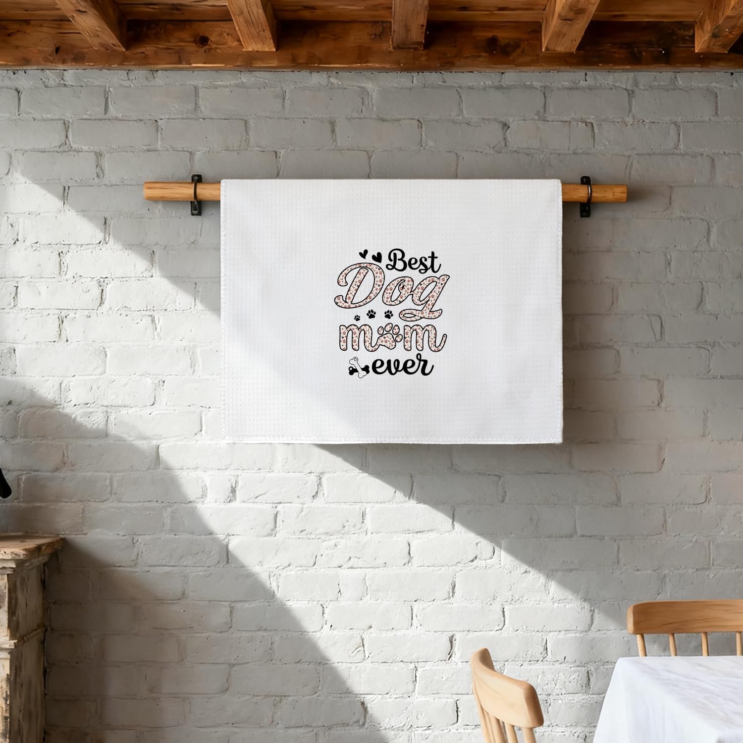 Best Dog Mom Ever Kitchen Towels, for Dog Mom Hand Towels for Bathroom Decor, Puppy Pet Lover Gifts for Women Decorative Dish Tea Towels for Kitchen, 16x24 Inch - Image 5