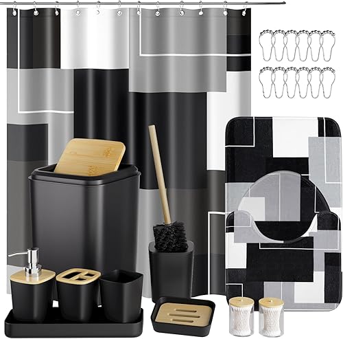 Juego de accesorios de baño con soporte para cepillo de dientes, taza de cepillo de dientes, dispensador de jabón de loción, jabonera, cepillo de