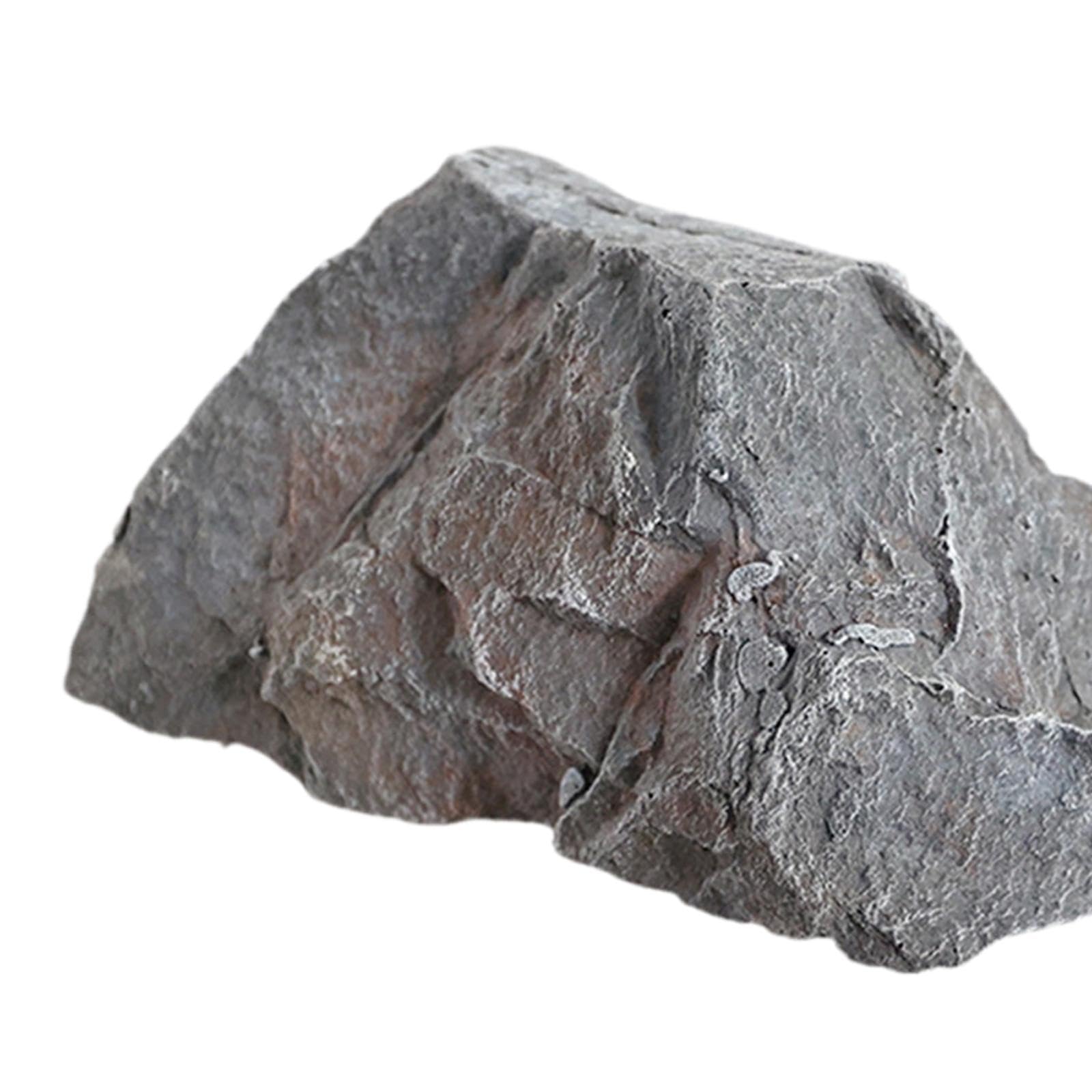 Rocce Artificiali per Paesaggio, Ornamento da Giardino, Accessorio Leggero per Oggetti di Scena Fotografici, Ornamento Grigio Irregolare, Decorazione, 34x25x21cm