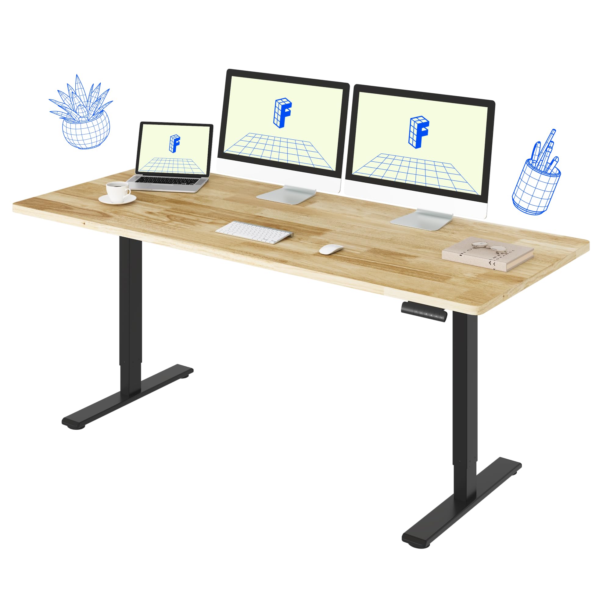 Amazon.com: FLEXISPOT E3 Solid Wood Dual Motor 71 x 30 Electric