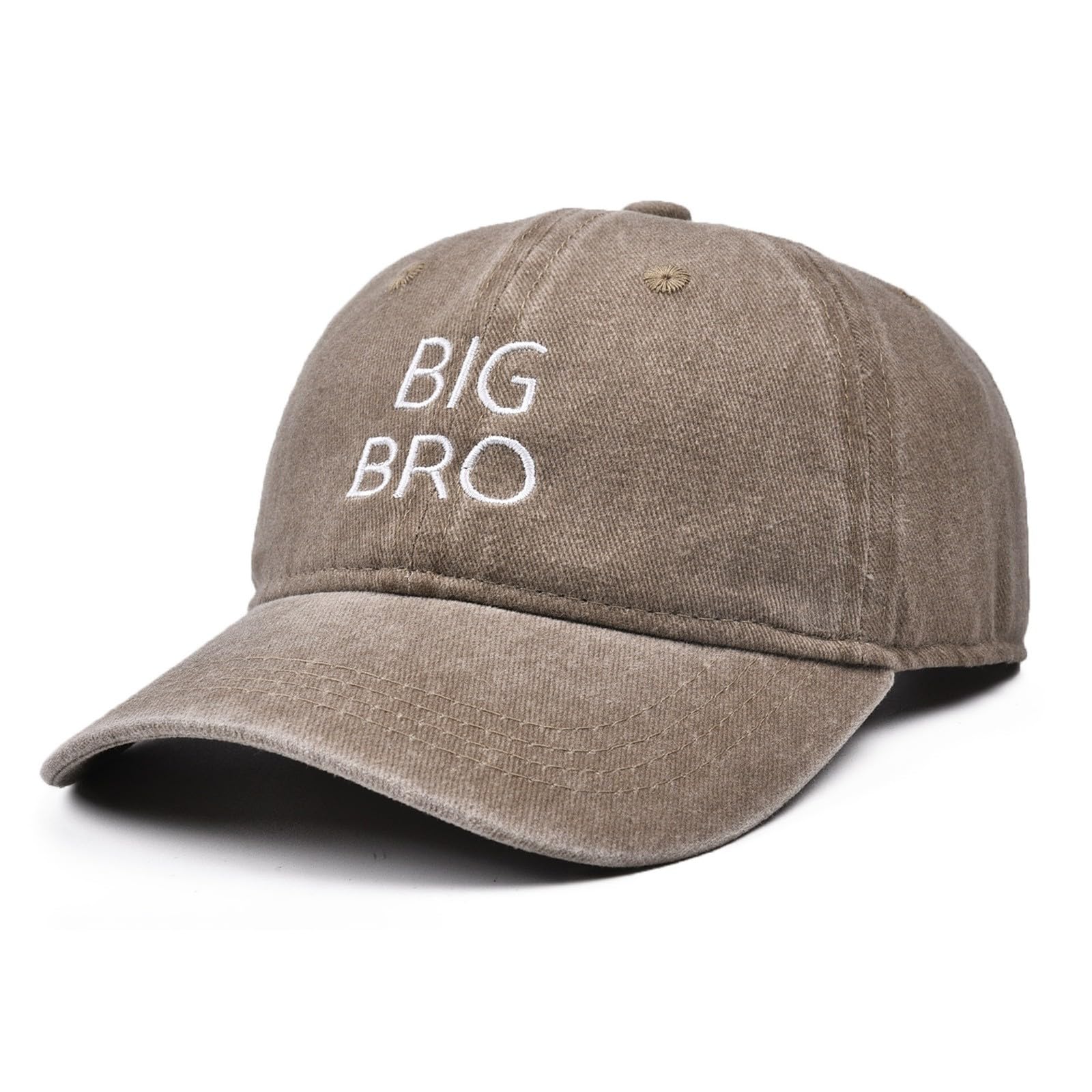 Gorra de béisbol para niños con bordado, gorro lavado oscuro con texto Big Bro, gorra ligera y transpirable para niños y niñas