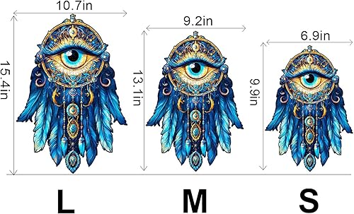 Miniatura 4 de Rompecabezas de madera para adultos, rompecabezas de madera con forma de atrapasueños de mal de ojo, rompecabezas de madera de forma única, el mejor