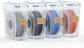 YOOPAI Filament Aufbewahrungsbox - 4 Pack Filament Container für 3D Druck Filament Versiegelung und Schutz - Tragbare Aufbewahrung mit Trockenmittel&Etiketten, wasser- und staubdicht 4.0L