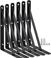 Vista 53 de Paquete de 20 soportes de estante resistentes de 20 pulgadas de largo x 12 pulgadas de alto con tornillos, soportes de estante de metal, soportes