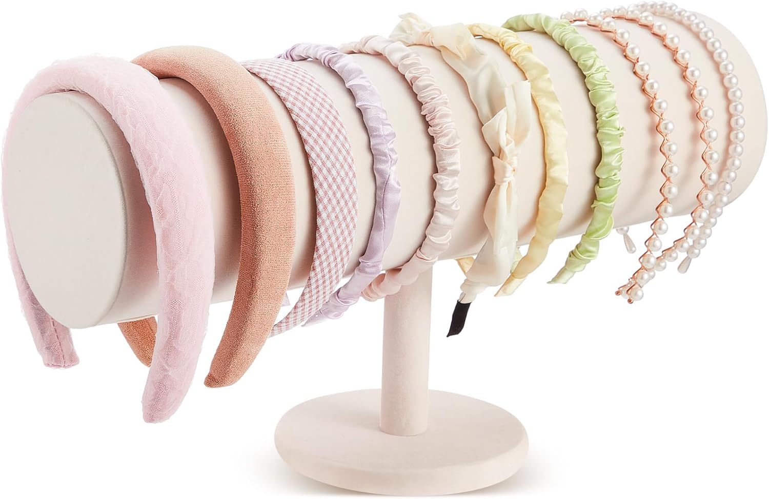 Wenqik Extra Long T Bar Headband Holder Organizer Velvet Headband Rack Storage Hairband Organizer for Hairband Earring Display Stand Women Girl