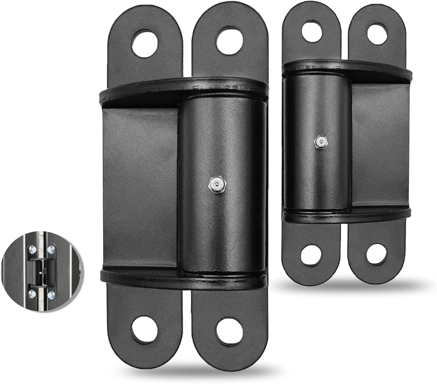 2 Pack Heavy Duty Outdoor Gate Hinges with Sealed Bearings, Bolt On Design for Large Heavy Driveway Gates Adjustable Yoke Pivot for Perfect Fit Supports Up to 1100 Lbs (Type A)