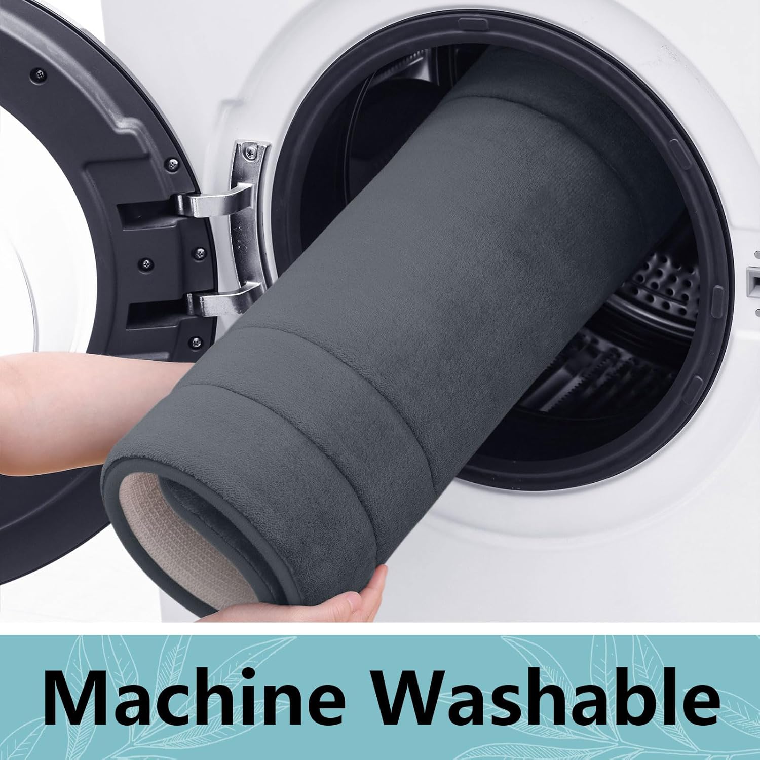 Arotive Memory Foam Bathroom Rug Mat 47x17, Ultra Soft and Absorbent Bath Mat, Machine Wash Dry, Comfortable Bath Rug Carpet for Bathroom Floor, Tub and Shower, Dark Grey - Image 6