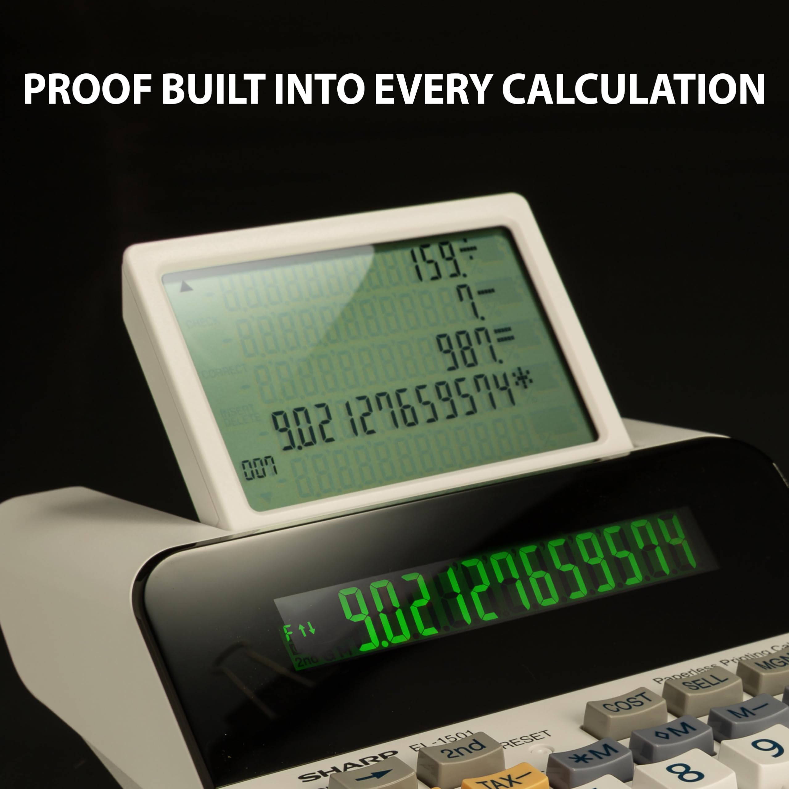 Sharp El-1501 Calculadora compacta inalámbrica sin Papel Grande de 12 dígitos de impresión de Escritorio Que Utiliza la lógica de la calculadora de impresión