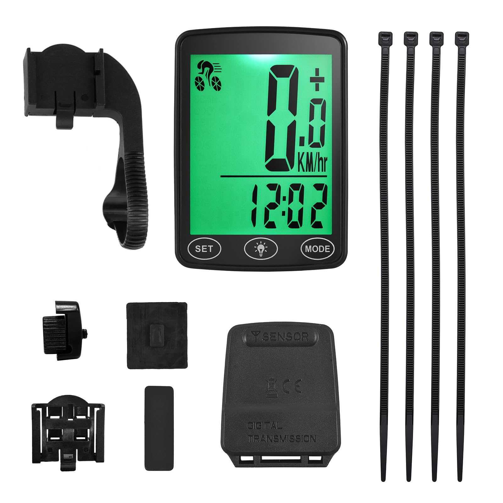 Contachilometri Bici Computer da Bici Impermeabile con Display della Temperatura del contachilometri del tachimetro della Bicicletta Ciclocomputer(Wireless)