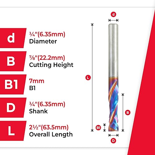 Miniatura 48 de Amana Tool Spektra Extreme Tool Life - Broca de carburo sólido CNC de compresión en espiral, 46010-K, 3/8 D x 1-1/8 CH x 3/8 vástago x 3 pulgadas