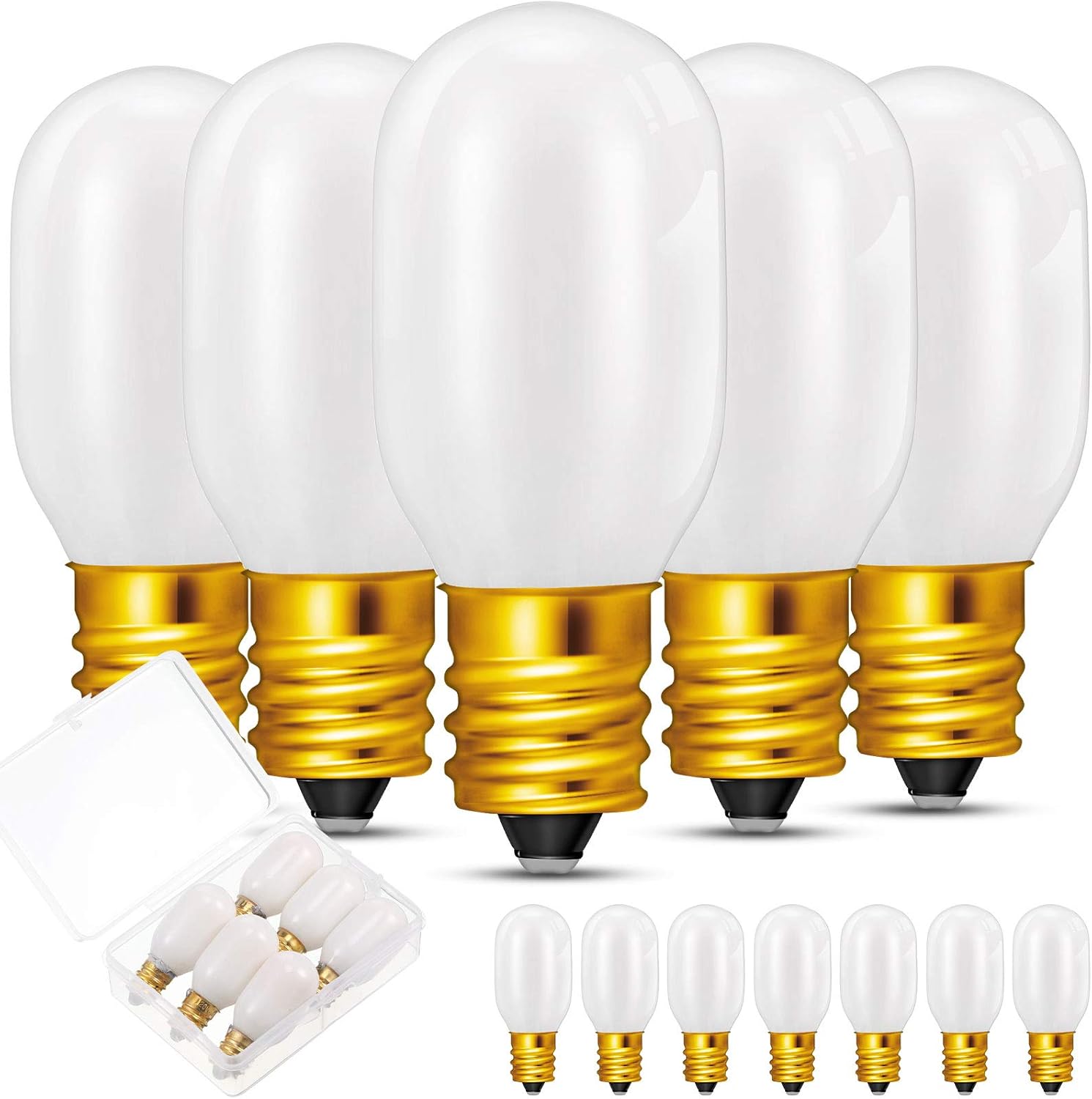Honoson 12 Pieces Christmas Village Light Bulbs 6 W Replacement Bulbs, E12 Candelabra Base T20 Bulb Accessory for Villages Houses Dept 56, Christmas Tree