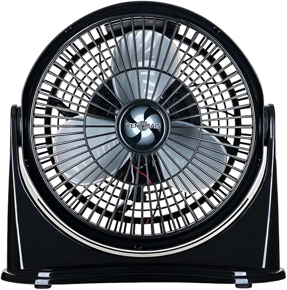 Ventilador Circulador de Ar 25cm Silencioso Potente Velocidades Mesa Parede 127V Preto