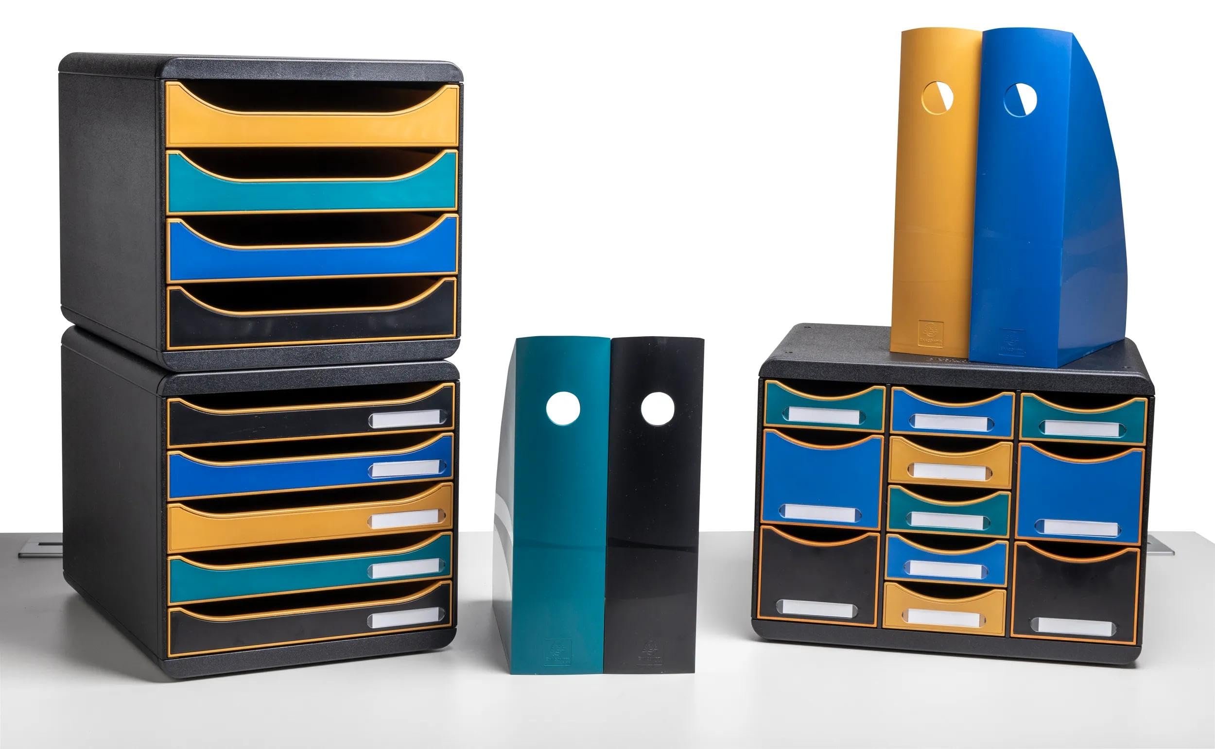 Exacompta Porte-revues MAG-CUBE Néo Déco 26,6x8,2x30,5 cm A4+ Bleu de France