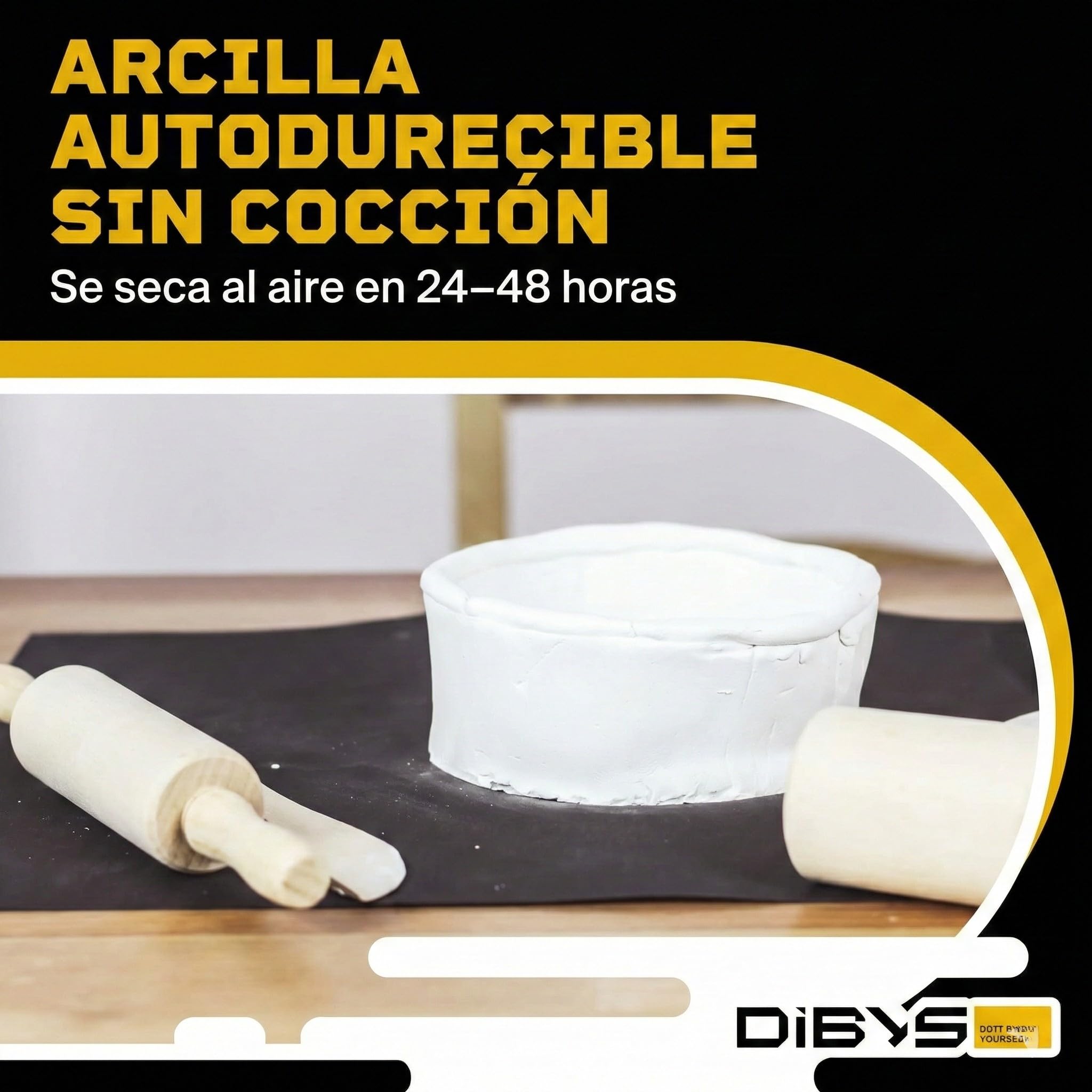 DIBYS Kit Arcilla Secado Al Aire Blanca Juego Alfarería con Herramientas de Modelado, Arcilla Blanca, Pinturas y Pinceles Kit Manualidades Adultos Kit de Cerámica para Modelar